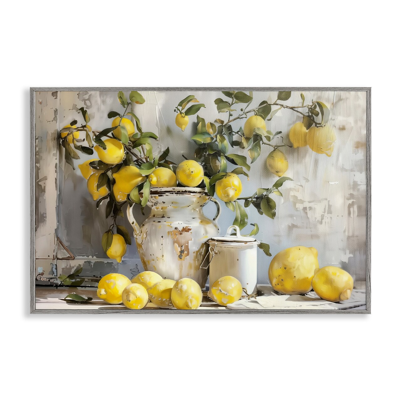 Stupell Industries Lemons & Canisters Still Life Framed Giclee Design By Arlington Prints